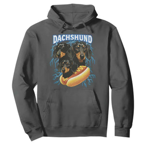 Dog Meme Hoodie Funny Dachshund Dog In A Hot Dog Costume TS12 Dark Heather Print Your Wear