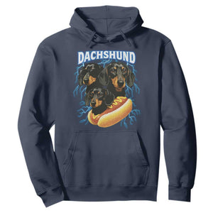 Dog Meme Hoodie Funny Dachshund Dog In A Hot Dog Costume TS12 Navy Print Your Wear