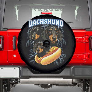 Dog Meme Spare Tire Cover Funny Dachshund Dog In A Hot Dog Costume TS12 Black Print Your Wear