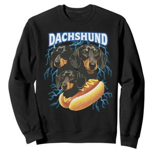 Dog Meme Sweatshirt Funny Dachshund Dog In A Hot Dog Costume TS12 Black Print Your Wear