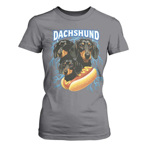 Dog Meme T Shirt For Women Funny Dachshund Dog In A Hot Dog Costume TS12 Charcoal Print Your Wear