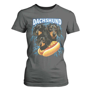 Dog Meme T Shirt For Women Funny Dachshund Dog In A Hot Dog Costume TS12 Dark Heather Print Your Wear