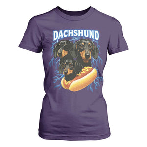 Dog Meme T Shirt For Women Funny Dachshund Dog In A Hot Dog Costume TS12 Purple Print Your Wear