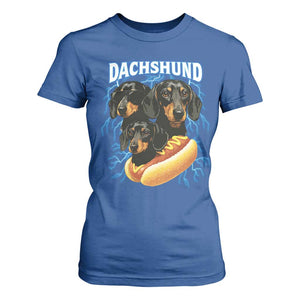 Dog Meme T Shirt For Women Funny Dachshund Dog In A Hot Dog Costume TS12 Royal Blue Print Your Wear