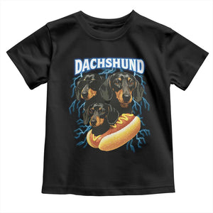 Dog Meme Toddler T Shirt Funny Dachshund Dog In A Hot Dog Costume TS12 Black Print Your Wear