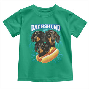 Dog Meme Toddler T Shirt Funny Dachshund Dog In A Hot Dog Costume TS12 Irish Green Print Your Wear