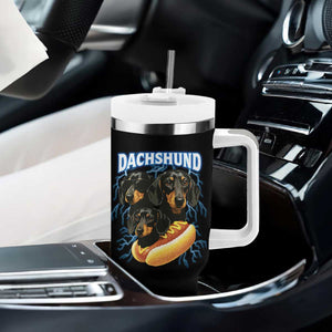 Dog Meme Tumbler With Handle Funny Dachshund Dog In A Hot Dog Costume TS12 Print Your Wear