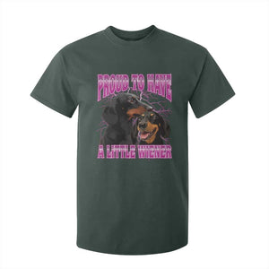 Funny Dachshund Dog Meme T Shirt For Kid Proud To Have A Little Wiener TS12 Dark Forest Green Print Your Wear