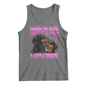Funny Dachshund Dog Meme Tank Top Proud To Have A Little Wiener TS12 Black Heather Print Your Wear