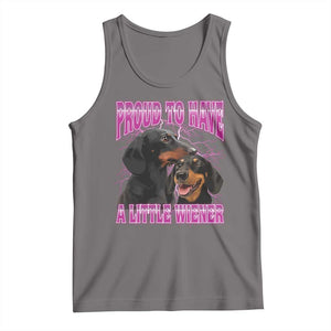 Funny Dachshund Dog Meme Tank Top Proud To Have A Little Wiener TS12 Deep Heather Print Your Wear