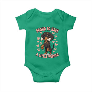 Dachshund Dog Lover Baby Onesie Proud To Have A Little Wiener TS12 Irish Green Print Your Wear