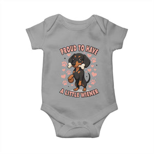 Dachshund Dog Lover Baby Onesie Proud To Have A Little Wiener TS12 Sport Gray Print Your Wear