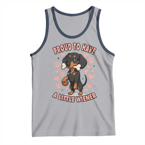 Dachshund Dog Lover Tank Top Proud To Have A Little Wiener TS12 Athletic Heather Navy Print Your Wear