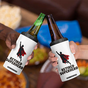 Retired Superhero Retirement Gift 4 in 1 Can Cooler Tumbler Flying Red Cape Silhouette Graphic TS12 Print Your Wear
