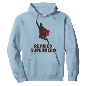 Retired Superhero Retirement Gift Hoodie Flying Red Cape Silhouette Graphic