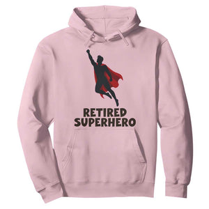 Retired Superhero Retirement Gift Hoodie Flying Red Cape Silhouette Graphic