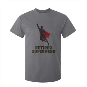 Retired Superhero Retirement Gift T Shirt For Kid Flying Red Cape Silhouette Graphic