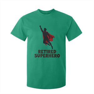 Retired Superhero Retirement Gift T Shirt For Kid Flying Red Cape Silhouette Graphic