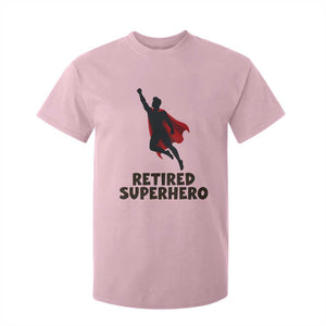 Retired Superhero Retirement Gift T Shirt For Kid Flying Red Cape Silhouette Graphic