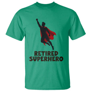 Retired Superhero Retirement Gift T Shirt Flying Red Cape Silhouette Graphic