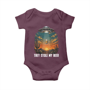 They Stole My Beer Baby Onesie Funny UFO Abducting Beer Mug Vintage Western Gift