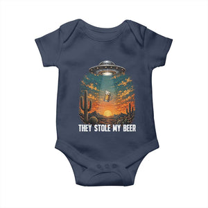 They Stole My Beer Baby Onesie Funny UFO Abducting Beer Mug Vintage Western Gift