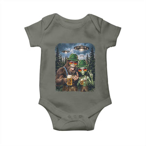 Funny Bigfoot Alien Oktoberfest Baby Onesie Selfie Beer Party German Lederhosen UFO Gift