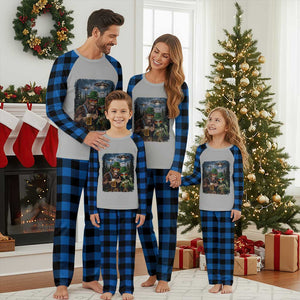 Funny Bigfoot Alien Oktoberfest Plaid Pajama Set Selfie Beer Party German Lederhosen UFO Gift