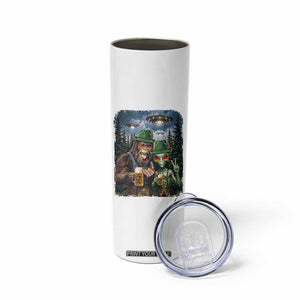 Funny Bigfoot Alien Oktoberfest Skinny Tumbler Selfie Beer Party German Lederhosen UFO Gift TS12 Print Your Wear