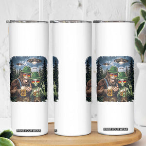 Funny Bigfoot Alien Oktoberfest Skinny Tumbler Selfie Beer Party German Lederhosen UFO Gift TS12 Print Your Wear