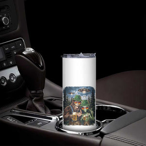 Funny Bigfoot Alien Oktoberfest Skinny Tumbler Selfie Beer Party German Lederhosen UFO Gift TS12 Print Your Wear