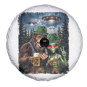 Funny Bigfoot Alien Oktoberfest Spare Tire Cover Selfie Beer Party German Lederhosen UFO Gift TS12 Print Your Wear