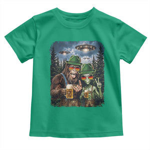 Funny Bigfoot Alien Oktoberfest Toddler T Shirt Selfie Beer Party German Lederhosen UFO Gift