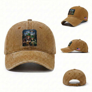 Funny Bigfoot Alien Oktoberfest Washed Cotton Baseball Cap Selfie Beer Party German Lederhosen UFO Gift
