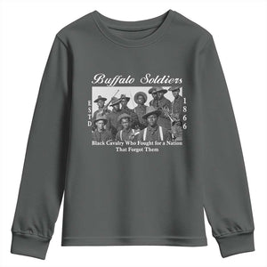 Buffalo Soldiers 1866 African American Cavalry Youth Sweatshirt Black History Military Heritage Gift