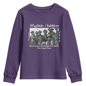 Buffalo Soldiers 1866 African American Cavalry Youth Sweatshirt Black History Military Heritage Gift
