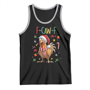 Funny F Caw F Chicken Joke Gift Tank Top Christmas Gift TS12 Black Athletic Heather Print Your Wear