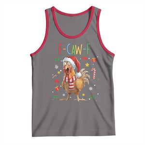 Funny F Caw F Chicken Joke Gift Tank Top Christmas Gift TS12 Deep Heather Red Print Your Wear