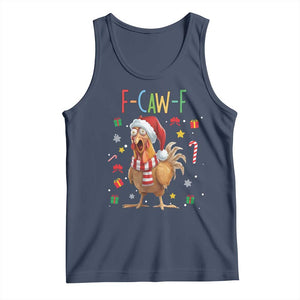 Funny F Caw F Chicken Joke Gift Tank Top Christmas Gift TS12 Navy Print Your Wear