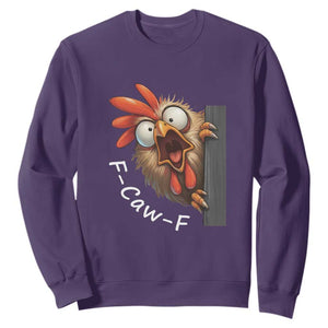 F-Caw-F Chicken Joke Sweatshirt Funny Screaming Gift TS12 Purple Print Your Wear
