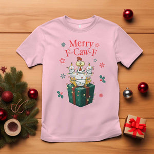Merry F-Caw-F Chicken T Shirt Funny Christmas Gift TS12 Light Pink Print Your Wear