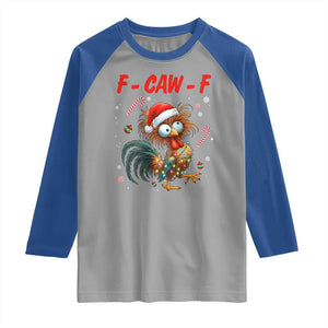 Funny F Caw F Chicken Meme Raglan Shirt Christmas Gift TS12 Sport Gray Royal Print Your Wear