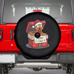 Merry F Caw F Santa Chicken Spare Tire Cover Funny Christmas Gift TS12 Black Print Your Wear