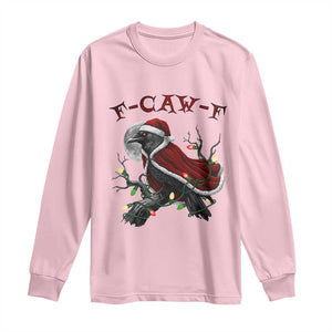 F Caw F Raven Sarcastic Joke Long Sleeve Shirt Holiday Gag Gift TS12 Light Pink Print Your Wear