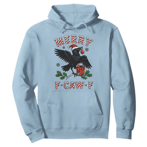 Merry F Caw F Raven Lover Hoodie Funny Holidays Gift TS12 Light Blue Print Your Wear