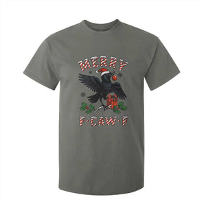Merry F Caw F Raven Lover T Shirt For Kid Funny Holidays Gift TS12 Military Green Print Your Wear