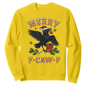 Merry F Caw F Raven Lover Sweatshirt Funny Holidays Gift TS12 Daisy Print Your Wear
