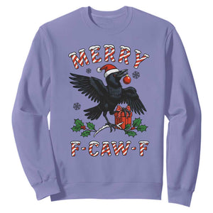 Merry F Caw F Raven Lover Sweatshirt Funny Holidays Gift TS12 Violet Print Your Wear