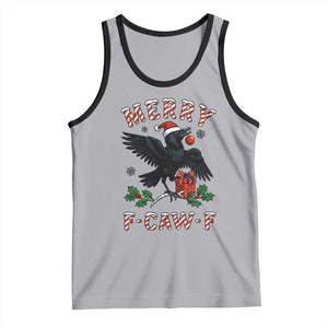 Merry F Caw F Raven Lover Tank Top Funny Holidays Gift TS12 Athletic Heather Black Print Your Wear
