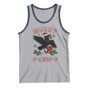Merry F Caw F Raven Lover Tank Top Funny Holidays Gift TS12 Athletic Heather Navy Print Your Wear